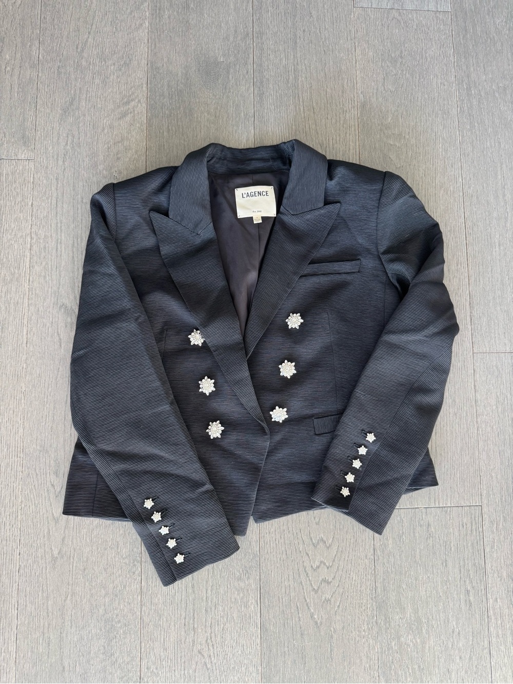 L'Agence Brooke Textured Double-Breasted Blazer